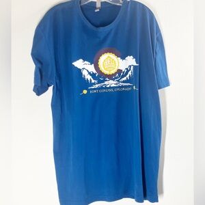 Odell Brewing Company Fort Collins Colorado Blue T-Shirt Size XL EUC